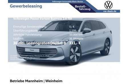 VW Passat Variant Business 2.0 TDI SCR DSG Navi AHK