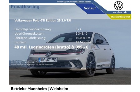 VW Polo GTI Edition 25 2.0 TSI OPF DSG